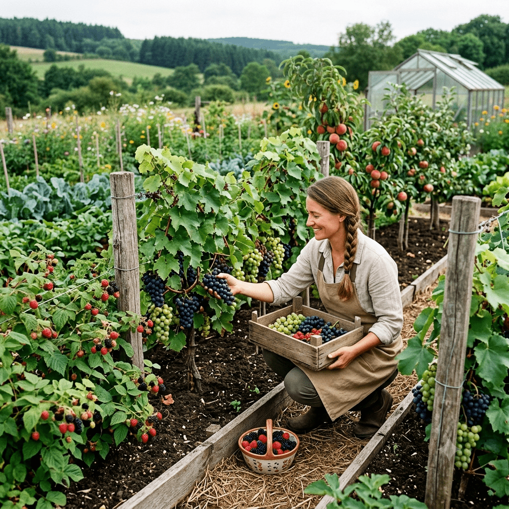 Fresh organic farm with healthy crops showing the benefits of sustainable farming for the environment and healthy food production.